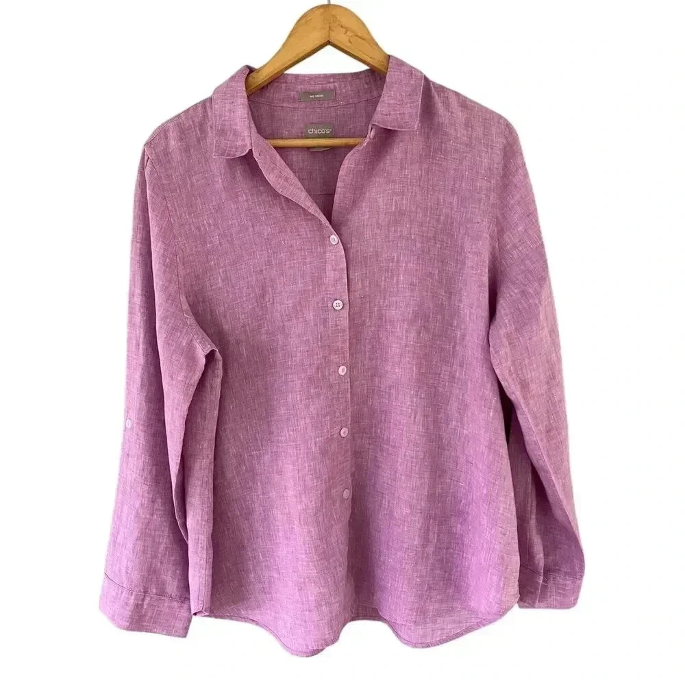 Chico's Purple Button Down Shirt